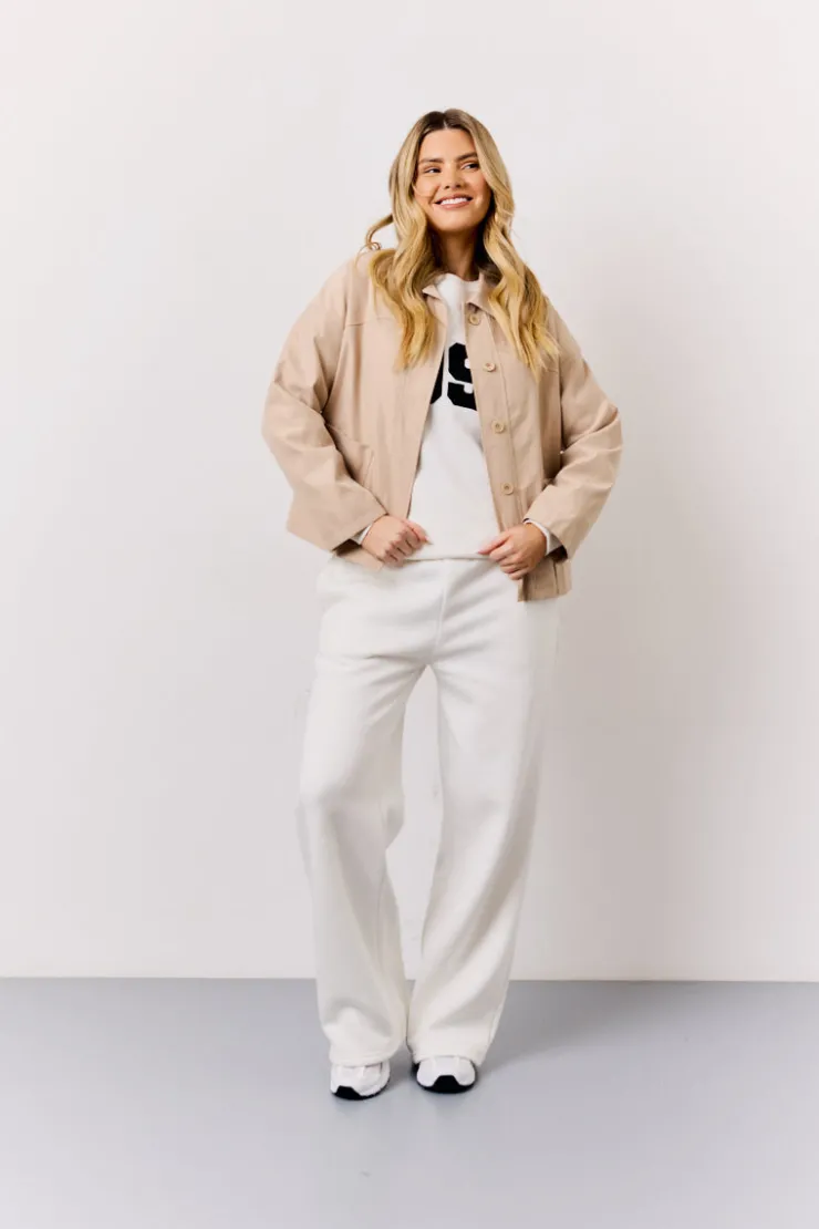 In the Style Button Front Pocket Detail Jacket Stone