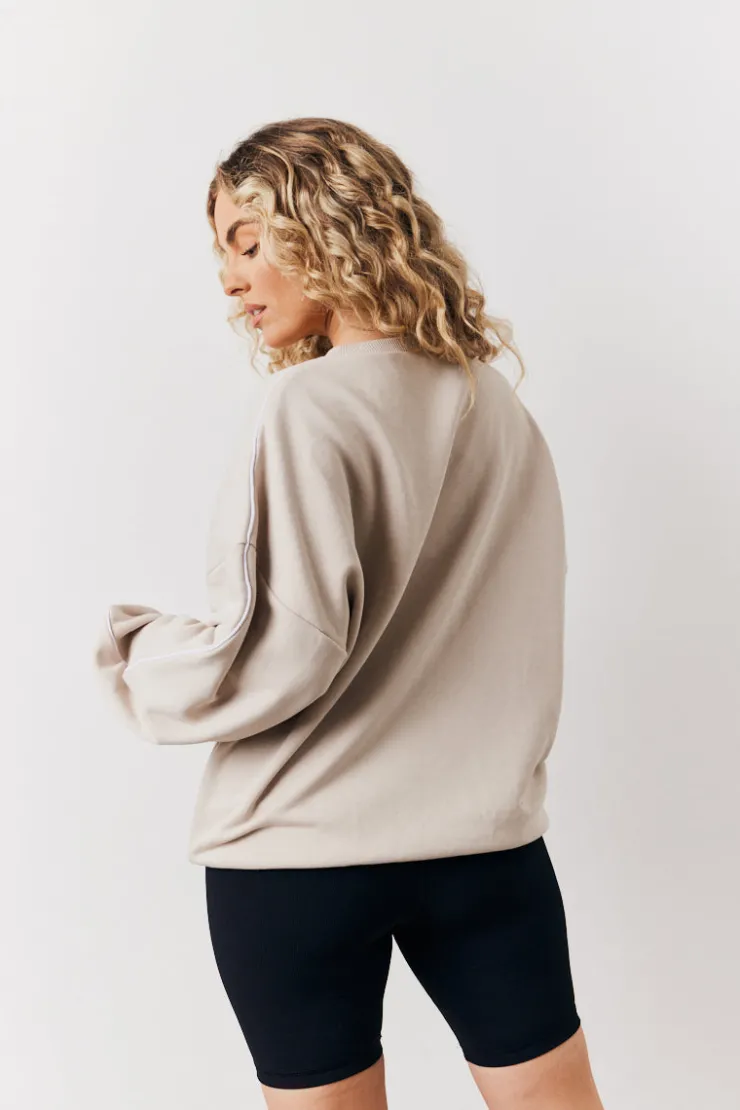 Outlet Fits Leisure Club Graphic Oversized Sweatshirt Stone
