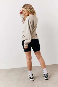 Outlet Fits Leisure Club Graphic Oversized Sweatshirt Stone