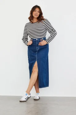 Discount In The Style Striped Long Sleeve T-Shirt White