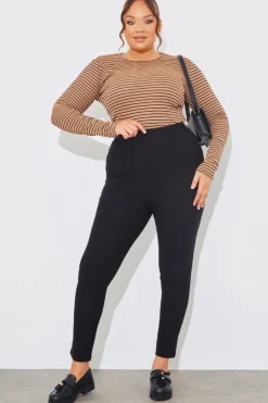 Online In the Style Striped Ribbed Long Sleeve Top