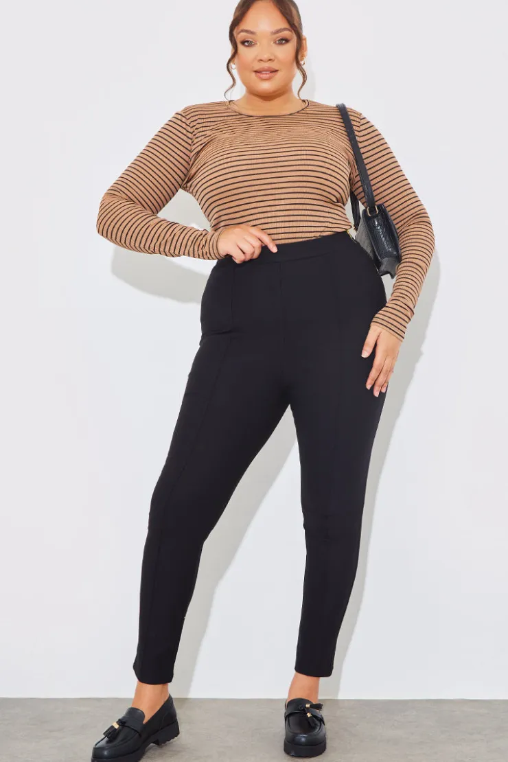 Online In the Style Striped Ribbed Long Sleeve Top