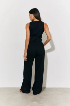 Outlet In The Style Tailored Button Through Waistcoat Black