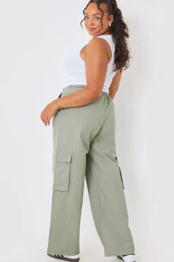Discount In The Style Tailored Cargo Trousers Khaki
