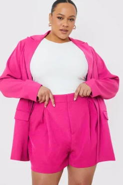 Online In the Style Tailored Co-Ord Shorts Pink