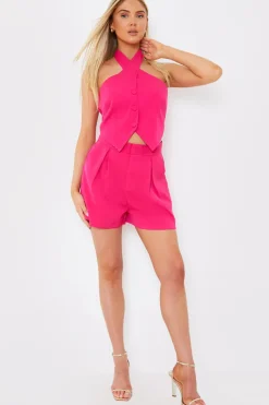 Clearance In the Style Tailored Co-Ord Shorts Pink