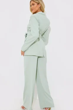 Hot In the Style Tailored Co-Ord Trousers Sage