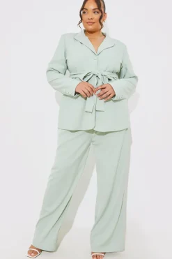 Hot In the Style Tailored Co-Ord Trousers Sage