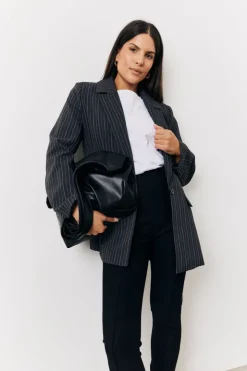 Sale In The Style Tailored Pinstripe Co-Ord Blazer Grey