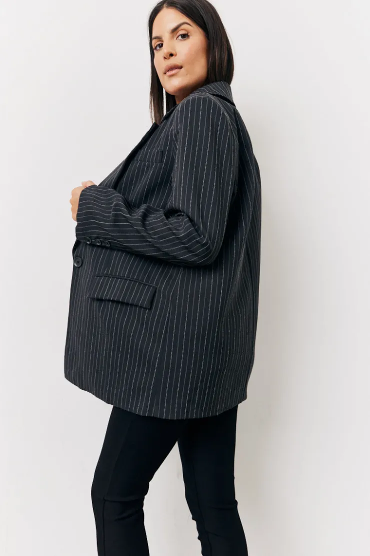 Sale In The Style Tailored Pinstripe Co-Ord Blazer Grey