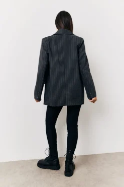 Sale In The Style Tailored Pinstripe Co-Ord Blazer Grey