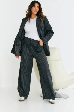 Sale In The Style Tailored Pinstripe Co-Ord Blazer Grey