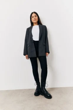 Sale In The Style Tailored Pinstripe Co-Ord Blazer Grey