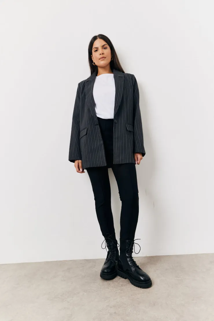 Sale In The Style Tailored Pinstripe Co-Ord Blazer Grey