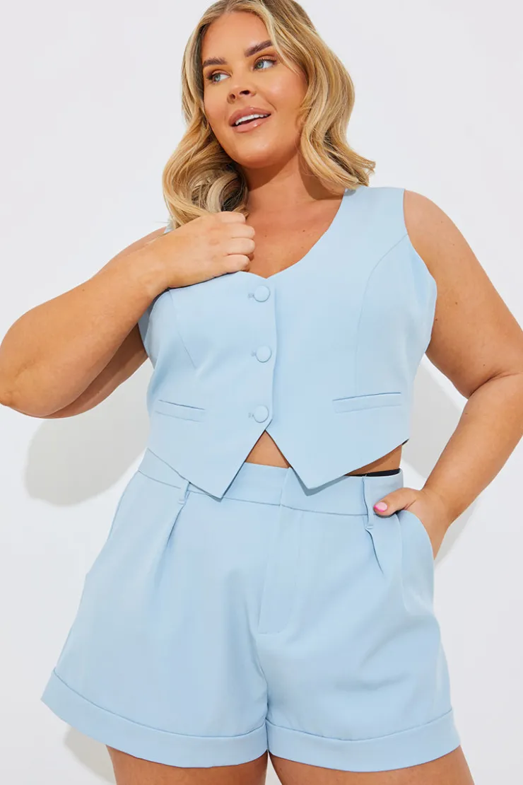 Clearance In the Style Tailored Shorts Blue
