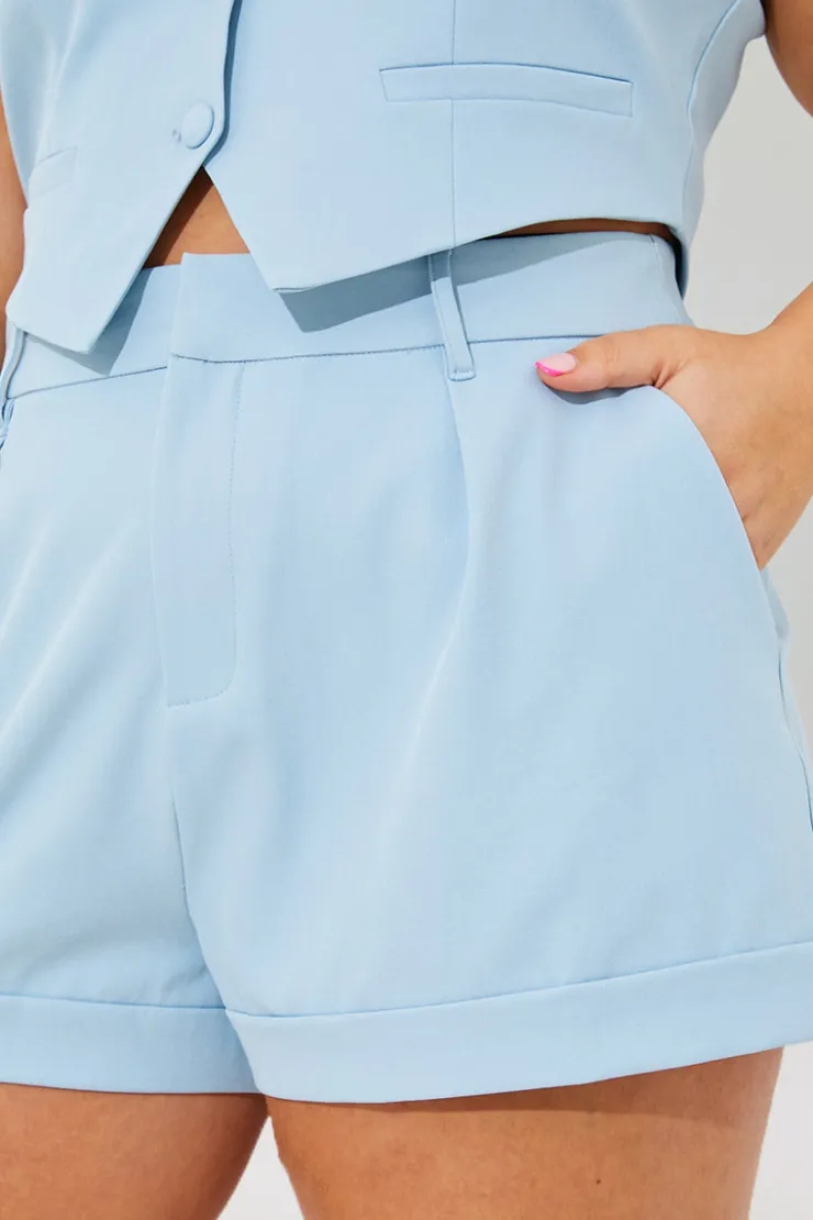 Clearance In the Style Tailored Shorts Blue