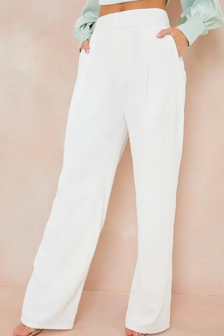 Hot In the Style Tailored Trousers White