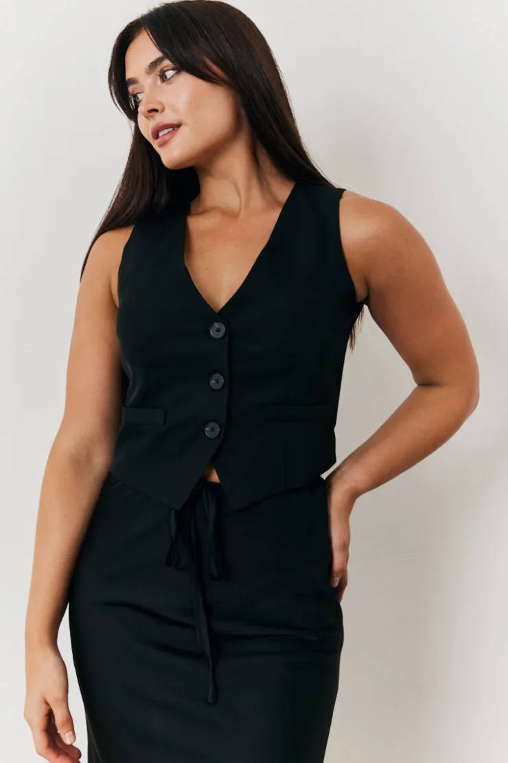 In the Style Tailored Waistcoat Black