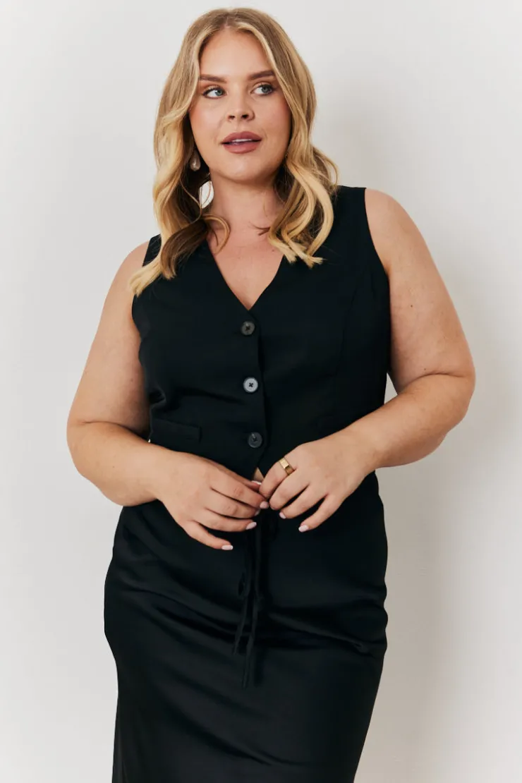 In the Style Tailored Waistcoat Black