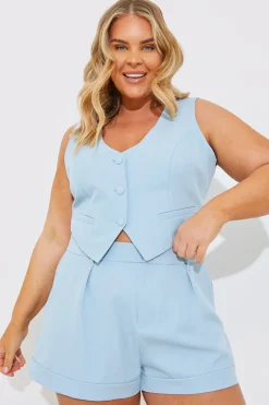 Sale In the Style Tailored Waistcoat Blue
