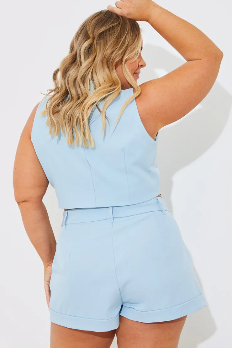 Sale In the Style Tailored Waistcoat Blue