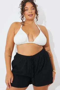 Sale In the Style Textured Beach Co-Ord Short Black
