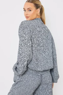 New In the Style Textured Bomber Jacket Grey