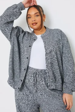 New In the Style Textured Bomber Jacket Grey