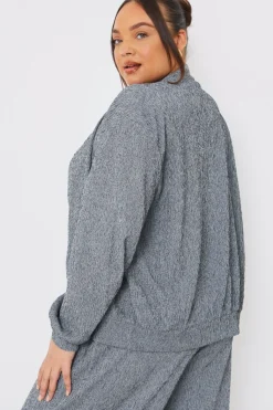 New In the Style Textured Bomber Jacket Grey