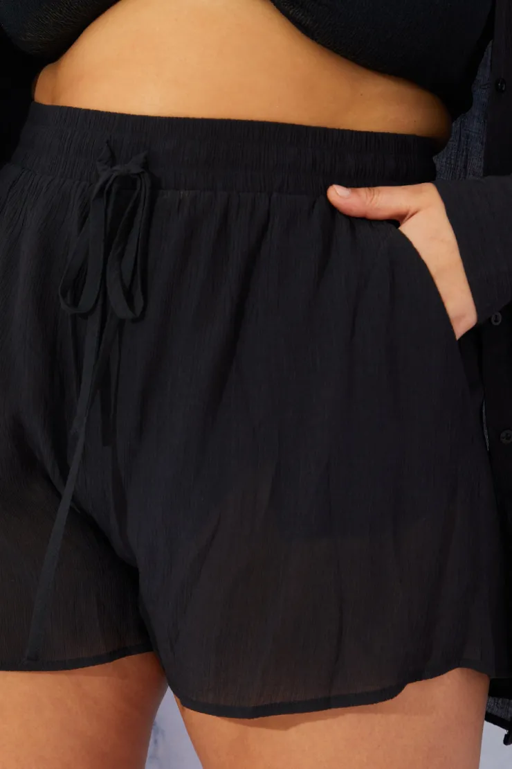 Best In the Style Textured Shorts Black