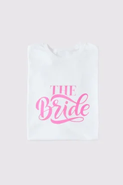 New In The Style The Bride Slogan T-Shirt White
