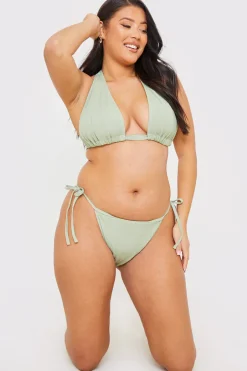 Outlet In the Style Tie Side Bikini Bottoms Sage