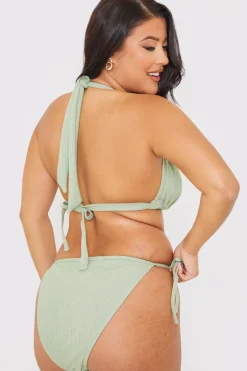 Outlet In the Style Tie Side Bikini Bottoms Sage