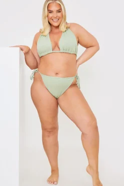 Outlet In the Style Tie Side Bikini Bottoms Sage