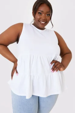 Online In the Style Tiered Smock Top White
