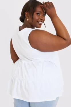 Online In the Style Tiered Smock Top White