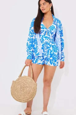 Best In the Style Tropical Co-Ord Shirt White