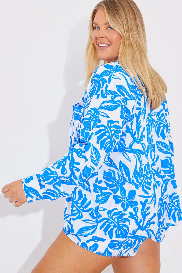 Best In the Style Tropical Co-Ord Shirt White