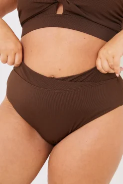 Outlet In the Style V Front Bikini Bottoms Chocolate