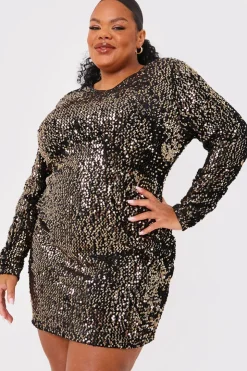 Best In the Style Velvet Sequin Mini Dress Black