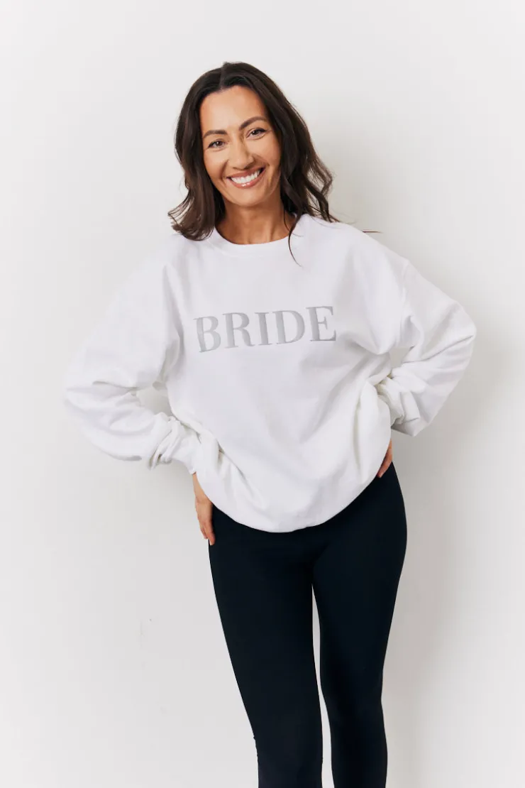 Hot In The Style Bride Slogan Sweatshirt White