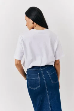 Outlet In The Style White Embroidered Ciao Slogan T-Shirt Cream