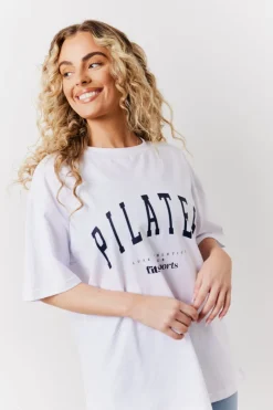 Outlet Fits Pilates Graphic Oversized T-Shirt White