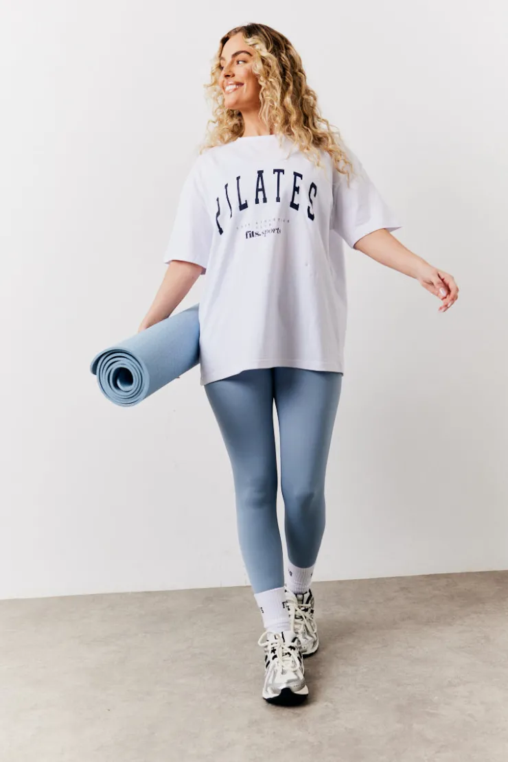 Outlet Fits Pilates Graphic Oversized T-Shirt White