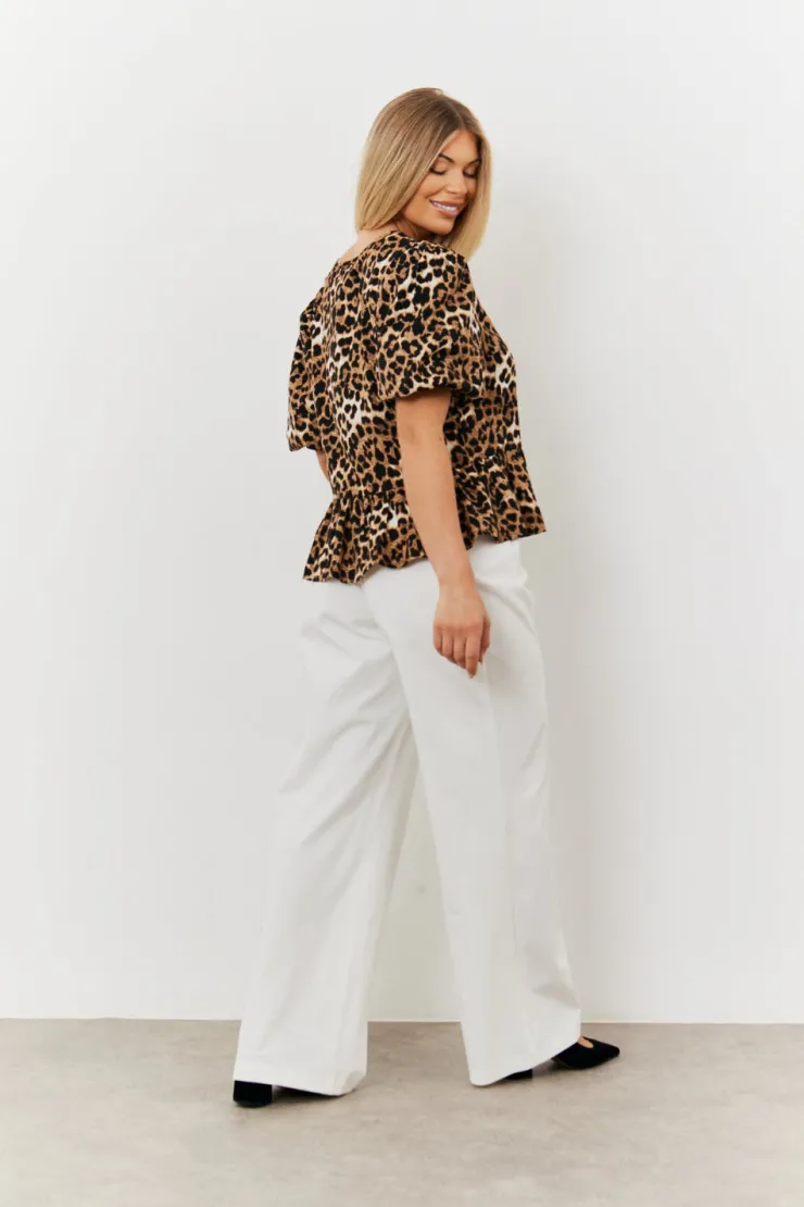 Discount In The Style Wide Leg Tailored Trouser White