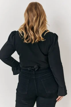 Online In the Style Wrap Blouse Black