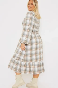 Sale In the Style Wrap Front Midi Dress Grey