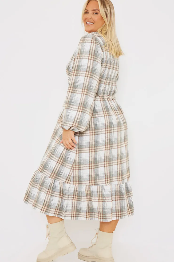 Sale In the Style Wrap Front Midi Dress Grey