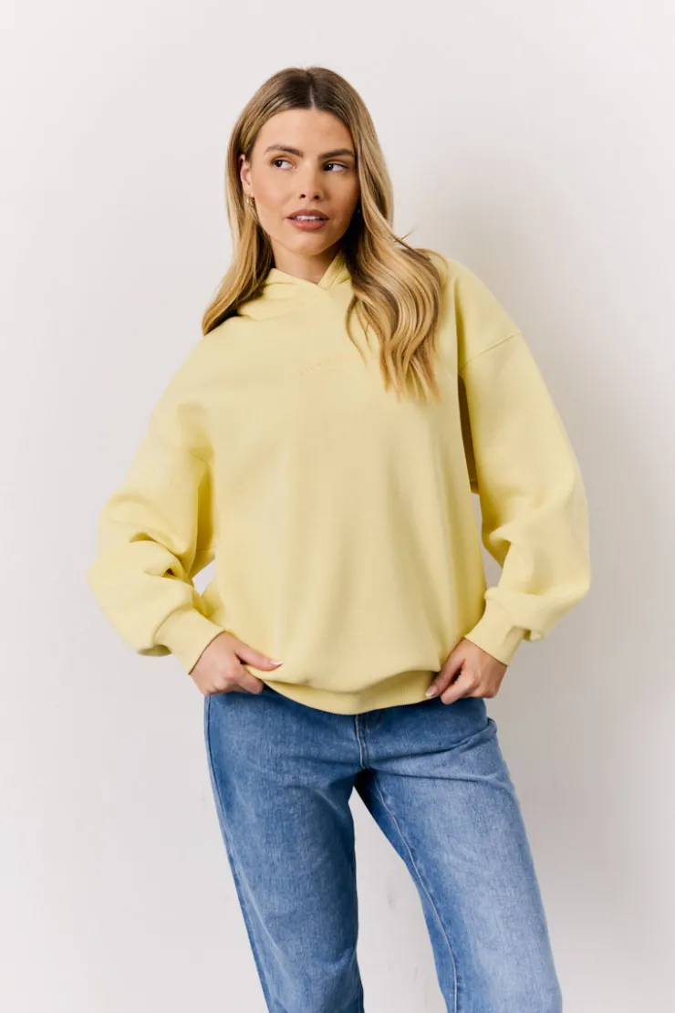 Online In The Style Graphic Oversized Hoodie Yellow