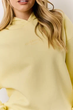 Online In The Style Graphic Oversized Hoodie Yellow